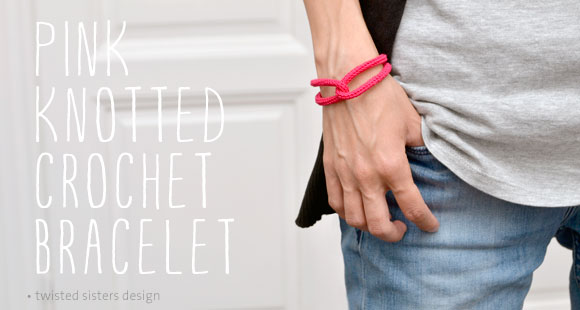 Pink Knotted Crochet Bracelet