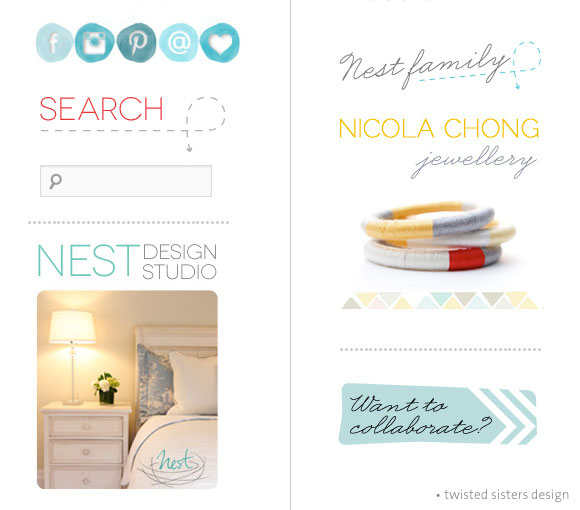 Nest Design Blog Sidebar Look